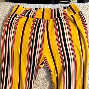 Got Style Size S USA yellow and black high waisted wide leg pants 100% cotton